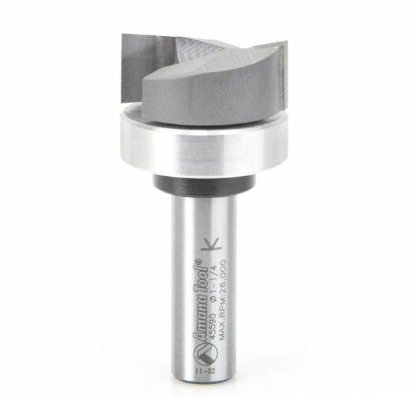Amana 45590 Carbide Tipped Mortising 1-1/4 Dia x 1/2 x 1/2 Inch Shank with Upper BB