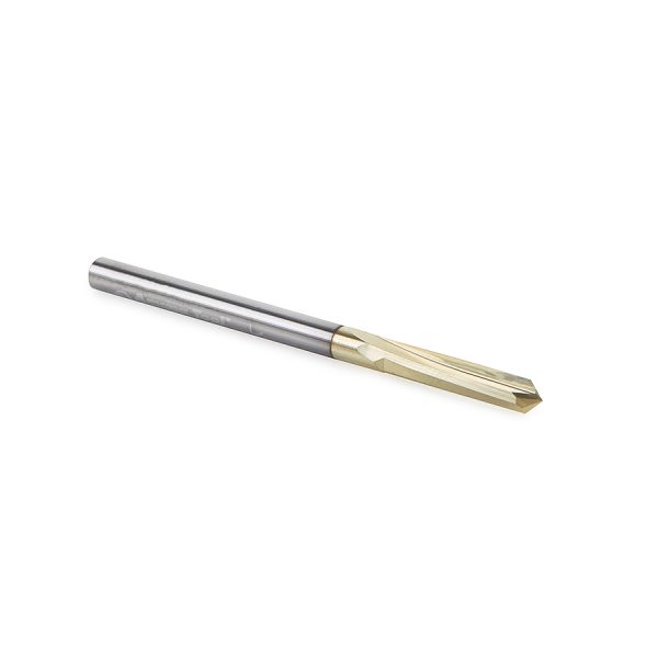 Amana 45608 "Zero-Point" 90 Degree V-Groove and Engraving 1/8 Dia x 1/16 x 1/8 Shank ZrN Coated Router Bit