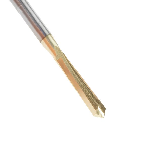 Amana 45608 "Zero-Point" 90 Degree V-Groove and Engraving 1/8 Dia x 1/16 x 1/8 Shank ZrN Coated Router Bit