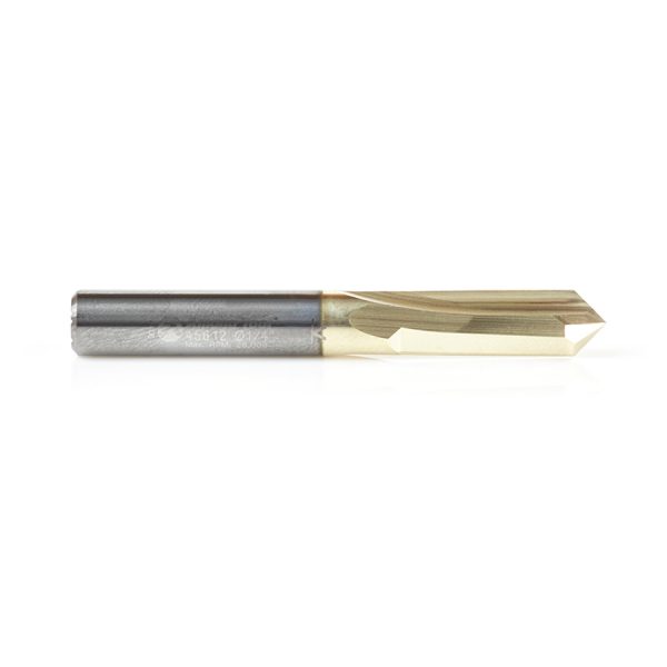 Amana 45612 "Zero-Point" 90 Degree V-Groove and Engraving 1/4 Dia x 1/8 x 1/4 Shank ZrN Coated Router Bit