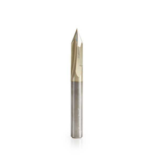 Amana 45613 "Zero-Point" 45 Degree V-Groove and Engraving 1/4 Dia x 0.310" x 1/4 Shank ZrN Coated Router Bit
