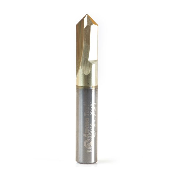 Amana 45614 "Zero-Point" 90 Degree Engraving 3/8 Dia x 3/16 x 3/8 Shank ZrN Coated Router Bit