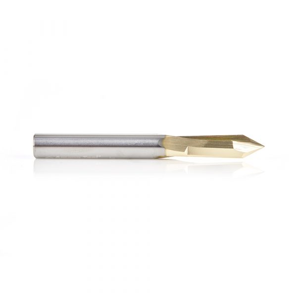 Amana 45615 "Zero-Point" 60 Degree V-Groove and Engraving 1/4 Dia x 0.214" x 1/4 Shank ZrN Coated Router Bit