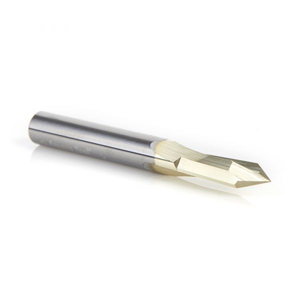 Amana 45615 "Zero-Point" 60 Degree V-Groove and Engraving 1/4 Dia x 0.214" x 1/4 Shank ZrN Coated Router Bit
