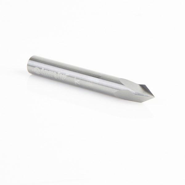 Amana 45624 Solid Carbide V-Groove 60 Deg x 1/4 Dia x 7/32 x 1/4 Inch Shank