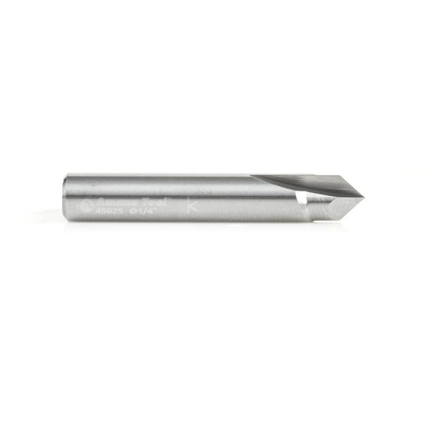 Amana 45625 Solid Carbide V-Groove 90 Deg x 1/4 Dia x 1/8 x 1/4 Inch Shank