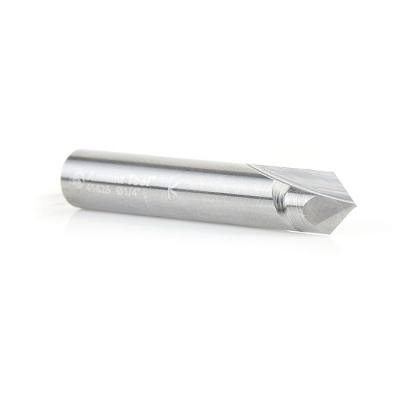 Amana 45625 Solid Carbide V-Groove 90 Deg x 1/4 Dia x 1/8 x 1/4 Inch Shank