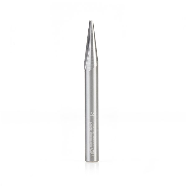 Amana 45627 Solid Carbide V Groove Engraving 15 Deg x 1/4 Dia x 21/32 x 1/4 Inch Shank