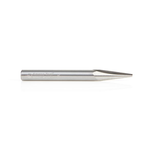 Amana 45627 Solid Carbide V Groove Engraving 15 Deg x 1/4 Dia x 21/32 x 1/4 Inch Shank