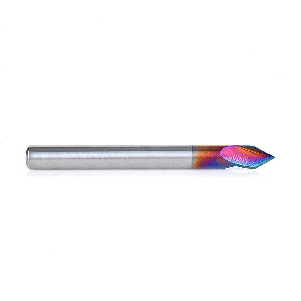 Amana 45631-K Solid Carbide V-Groove 60 Deg x 1/4 Dia x 7/32 x 1/4 Inch Shank Spektra, Extreme Tool Life Coated Router Bit