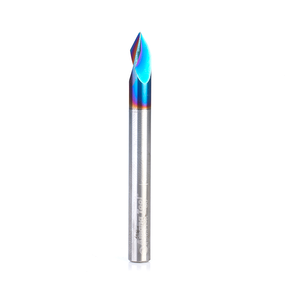 Amana 45631-K Solid Carbide V-Groove 60 Deg x 1/4 Dia x 7/32 x 1/4 Inch Shank Spektra, Extreme Tool Life Coated Router Bit