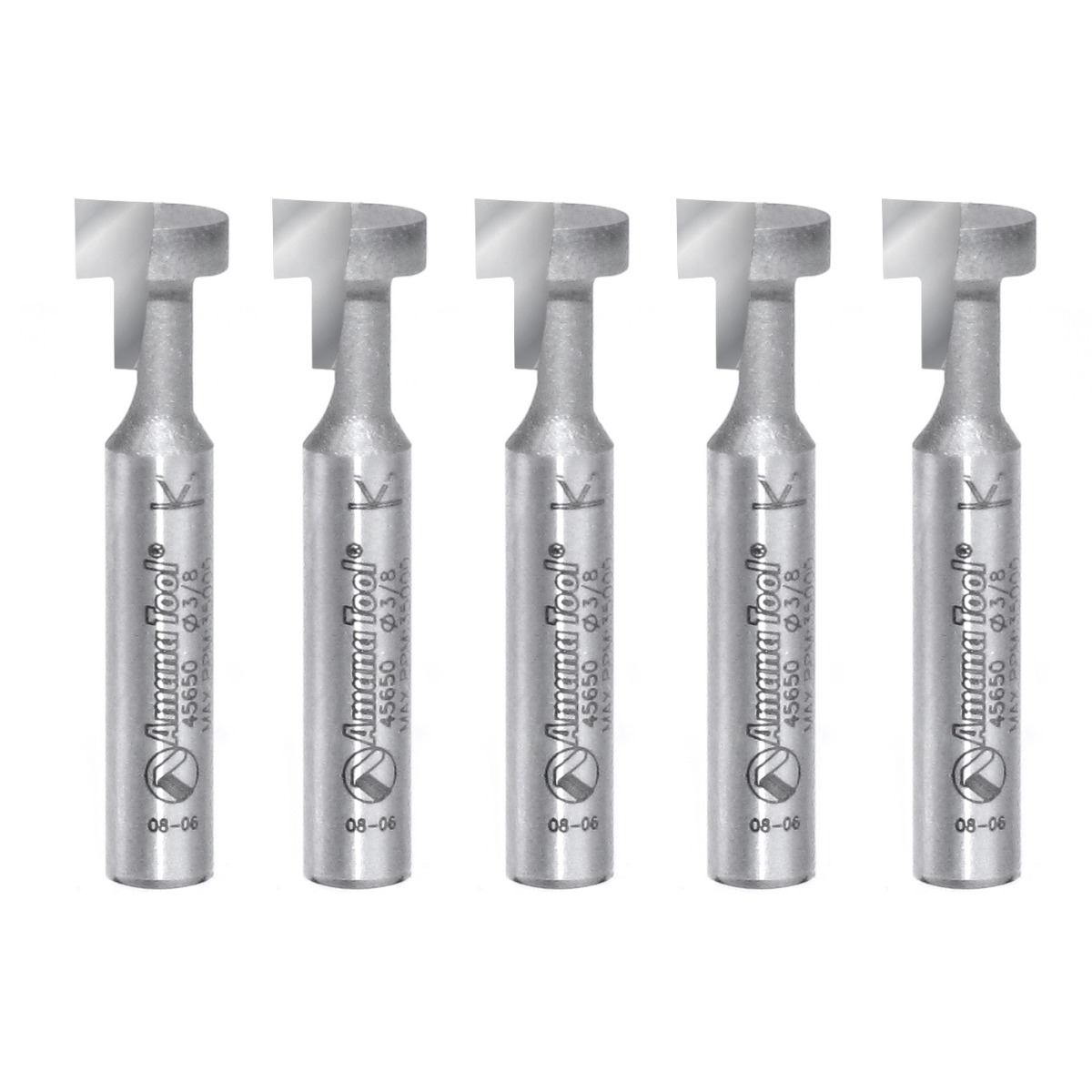 Amana 45650-5 5 Pack Carbide Tipped Keyhole 3/8 Dia x 3/8 x 1/4 Inch Shank