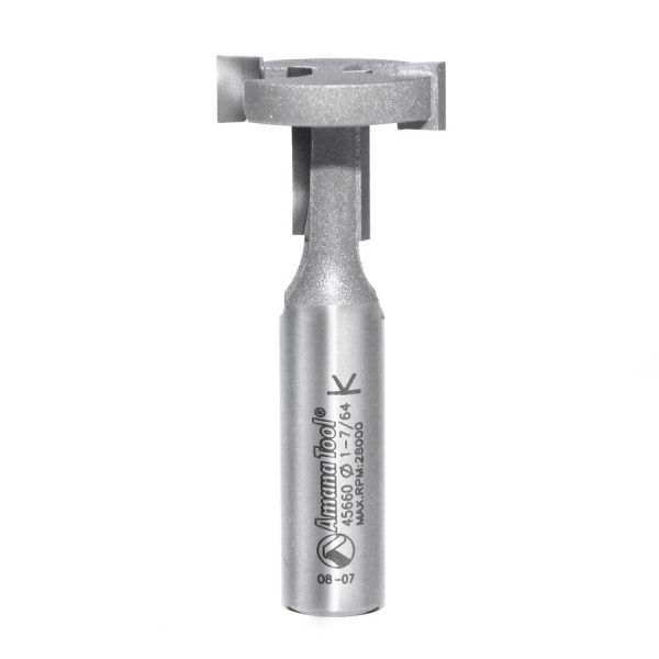 Amana 45660 T-Slot Square Edge 1-1/8 Dia x 13/16 x 1/2 Inch Shank