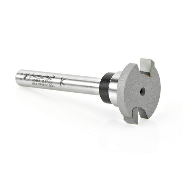 Amana 45663 Carbide Tipped Flooring Straight Dedicated Cutter .894 Dia x 4.5mm x 1/4 Inch Shank with Upper BB