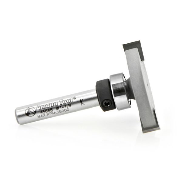 Amana 45668 Carbide Tipped Flooring Straight Dedicated Cutter 1-1/4 Dia x 1/4 x 1/4 Inch Shank with Upper BB