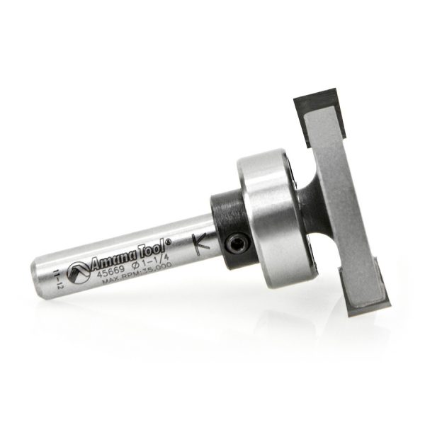 Amana 45669 Carbide Tipped Flooring Straight Dedicated Cutter 1-1/4 Dia x 1/4 x 1/4 Inch Shank with Upper BB