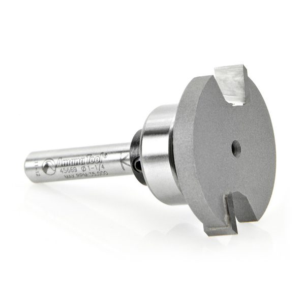 Amana 45669 Carbide Tipped Flooring Straight Dedicated Cutter 1-1/4 Dia x 1/4 x 1/4 Inch Shank with Upper BB