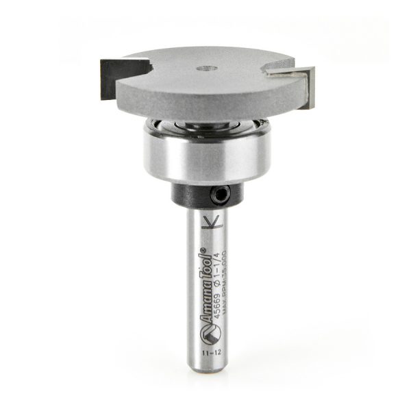 Amana 45669 Carbide Tipped Flooring Straight Dedicated Cutter 1-1/4 Dia x 1/4 x 1/4 Inch Shank with Upper BB