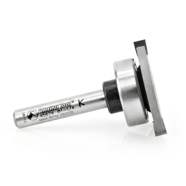 Amana 45674 Carbide Tipped Flooring Straight Dedicated Cutter 1-1/4 Dia x 5/32 x 1/4 Inch Shank with Upper BB