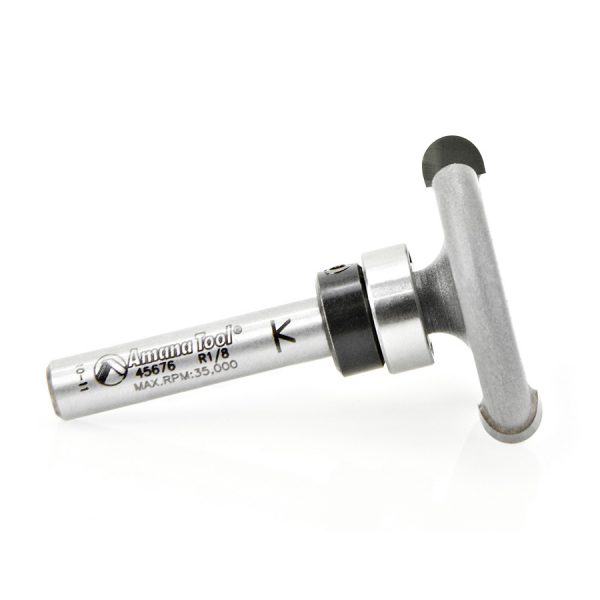Amana 45676 Carbide Tipped Flooring Rounded Dedicated Cutter 1/8 Radius x 1-1/4 Dia x 1/4 x 1/4 Inch Shank with Upper BB