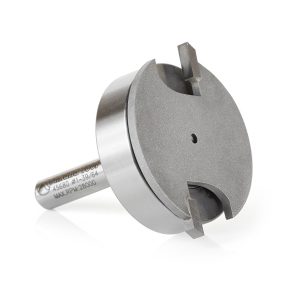 Amana 45680 Carbide Tipped Flooring Straight Dedicated Cutter 1-39/64 Dia x 7/64 x 1/4 Inch Shank Router Bit w/ Upper Ball Bearing