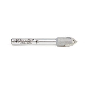 Amana 45701 Carbide Tipped "Zero Point" V-Groove 90 Deg x 3/8 Dia x 11/64 x 1/4 Inch Shank