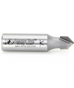 Amana 45702 Carbide Tipped V-Groove 90 Deg x 3/8 Dia x 3/16 x 1/2 Inch Shank