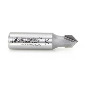 Amana 45702 Carbide Tipped V-Groove 90 Deg x 3/8 Dia x 3/16 x 1/2 Inch Shank
