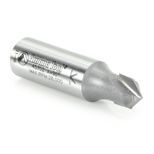 Amana 45702 Carbide Tipped V-Groove 90 Deg x 3/8 Dia x 3/16 x 1/2 Inch Shank