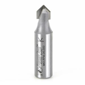 Amana 45702 Carbide Tipped V-Groove 90 Deg x 3/8 Dia x 3/16 x 1/2 Inch Shank