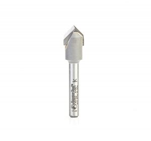 Amana 45703 Carbide Tipped "Zero Point" V-Groove 90 Deg x 1/2 Dia x 15/64 x 1/4 Inch Shank