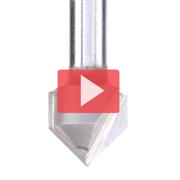 Amana 45704 Carbide Tipped V-Groove 90 Deg x 1/2 Dia x 1/4 x 1/4 Inch Shank