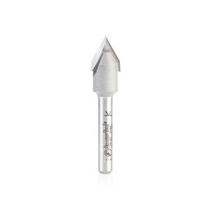 Amana 45707 Carbide Tipped "Zero Point" V-Groove 60 Deg x 1/2 Dia x 13/32 x 1/4 Inch Shank