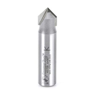 Amana 45708 Carbide Tipped V-Groove 90 Deg x 1/2 Dia x 1/4 x 1/2 Inch Shank