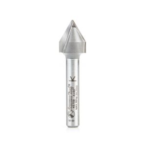 Amana 45709 Carbide Tipped V-Groove 60 Deg x 1/2 Dia x 7/16 x 1/4 Inch Shank