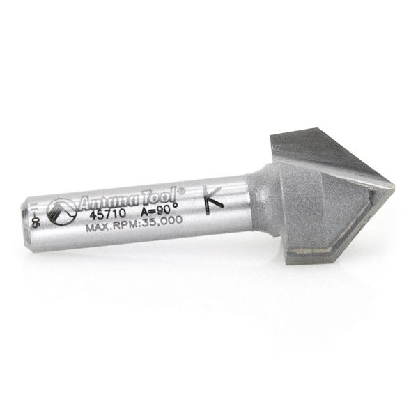 Amana 45710 Carbide Tipped V-Groove 90 Deg x 5/8 Dia x 5/16 x 1/4 Inch Shank