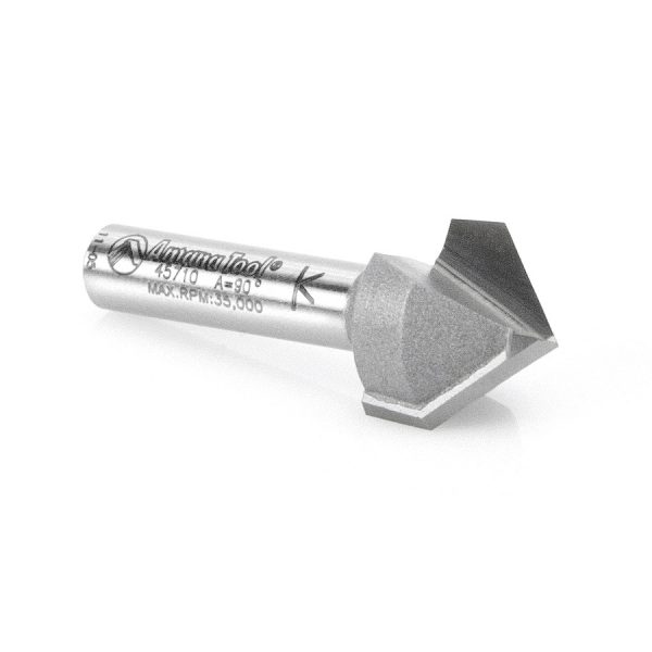 Amana 45710 Carbide Tipped V-Groove 90 Deg x 5/8 Dia x 5/16 x 1/4 Inch Shank