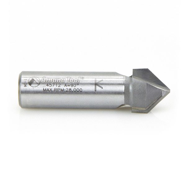 Amana 45712 Carbide Tipped V-Groove 90 Deg x 5/8 Dia x 5/16 x 1/2 Inch Shank