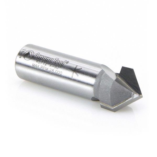 Amana 45712 Carbide Tipped V-Groove 90 Deg x 5/8 Dia x 5/16 x 1/2 Inch Shank