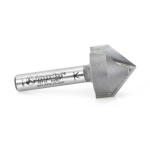 Amana 45714 Carbide Tipped V-Groove 90 Deg x 3/4 Dia x 3/8 x 1/4 Inch Shank