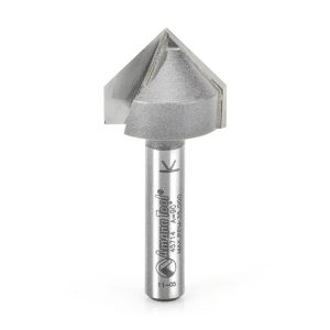 Amana 45714 Carbide Tipped V-Groove 90 Deg x 3/4 Dia x 3/8 x 1/4 Inch Shank