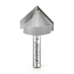 Amana 45722 Carbide Tipped V-Groove 90 Deg x 1 Inch Dia x 1/2 x 1/4 Shank