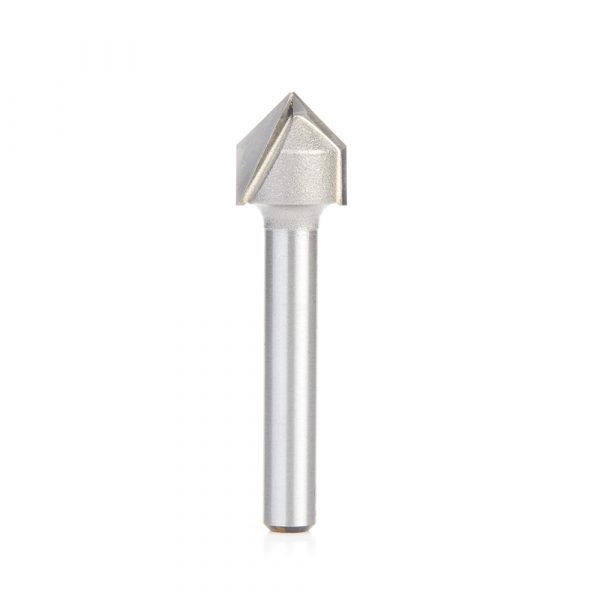 Amana 45723 Carbide Tipped V-Groove 90 Deg x 1/2 Dia x 1/4 x 1/4 Inch Shank