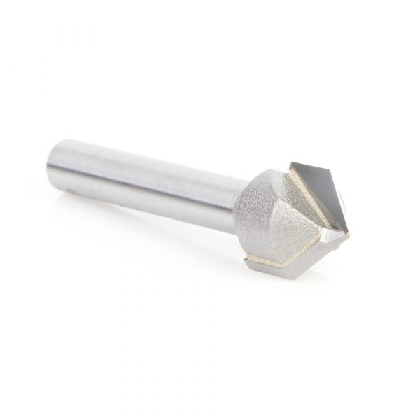 Amana 45723 Carbide Tipped V-Groove 90 Deg x 1/2 Dia x 1/4 x 1/4 Inch Shank