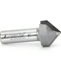Amana 45724 Carbide Tipped V-Groove 90 Deg x 1 Inch Dia x 1/2 x 1/2 Shank