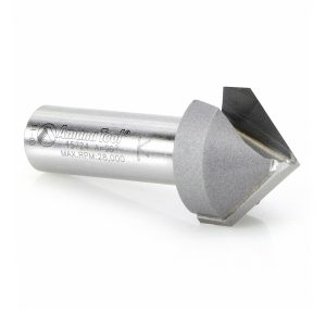 Amana 45724 Carbide Tipped V-Groove 90 Deg x 1 Inch Dia x 1/2 x 1/2 Shank