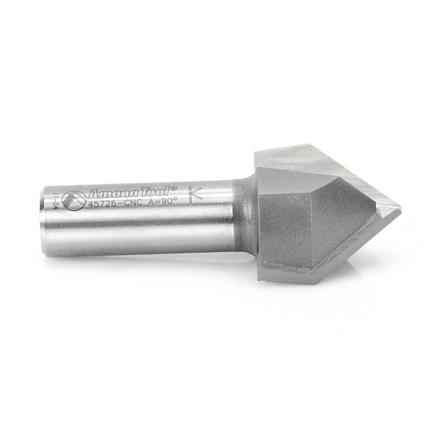 Amana 45726-CNC Carbide Tipped V-Groove 90 Deg x 1-1/4 Dia x 3/4 Inch x 1/2 Shank