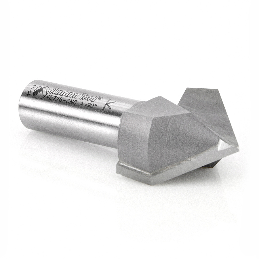 Amana 45726-CNC Carbide Tipped V-Groove 90 Deg x 1-1/4 Dia x 3/4 Inch x 1/2 Shank