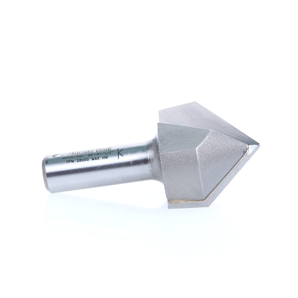 Amana 45728-CNC Carbide Tipped V-Groove 90 Deg x 1-1/2 Dia x 3/4 Inch x 1/2 Shank