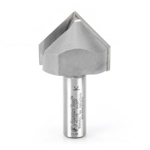 Amana 45728 Carbide Tipped V-Groove 90 Deg x 1-1/2 Dia x 1-1/4 Inch x 1/2 Shank